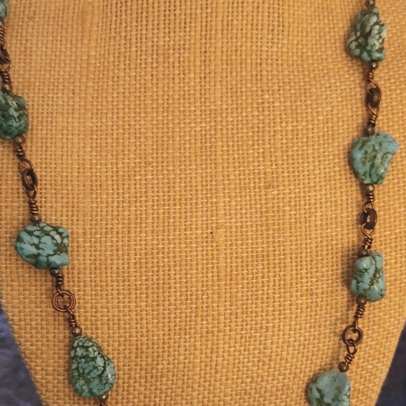 Artisan PAIR -Turquoise and Citrine Genuine Stones - 2 Necklaces - Picture 2 of 3